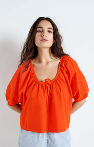 Short Sleeve Blouse - Orange