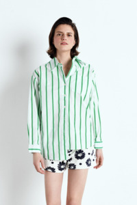American Vintage: American Vintage Shirt - Neon Lagoon Stripes