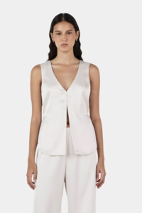 Rey Satin Vest - Ivory