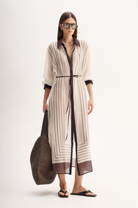 Dresses: Havana Dress - Chocolate Stripe