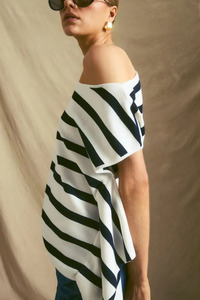 Tops Tees 2: Villain Top - Blue Stripe