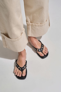 Eyelet Sandal - Black