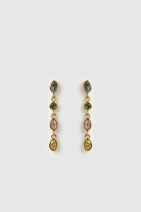 Isadora Gold Earrings - Multi Blue