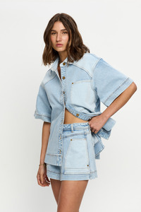 Coko Clothing Nz: Florence Denim Shorts - Blue