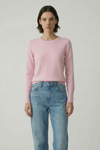 Aleger Cashmere: Cashmere Classic Crew 407 - Pearl Pink