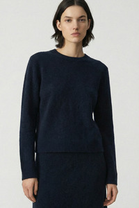 Aleger Cashmere: Brushed LS Crew 659 - Ink