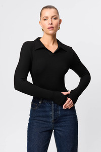 Mossman: Florence Polo Top - Black