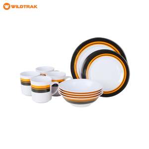 Wildtrak Melamine Camping Dinner Set 16 Piece