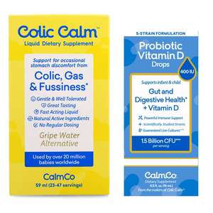 Newborn Baby Premixed Drops: Colic Calm Herbal & Probiotic Drops – Infant Bundle