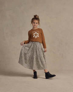 Tiered Midi skirt - Blue ditsy