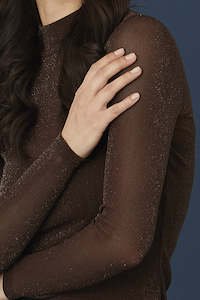 Summer Sale: Mesh roll neck - Brown