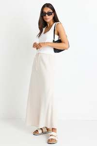 Pants: Summit Natural Linen Blend Tie Waist Bias Maxi Skirt