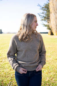 Coats: Lily Crew neck jumper - Natural