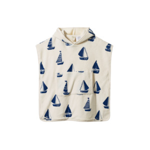 Cotton Poncho Towel - Regatta Print Terry