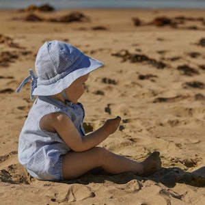 Children: Cedar Suit Cotton/Linen - Blue Stripe