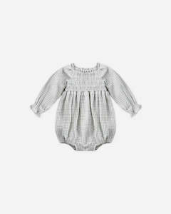Quincy Mae: Eden Romper || Blue Gingham