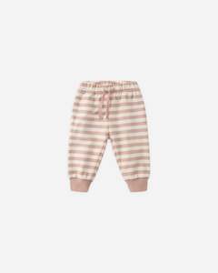 Quincy Mae: Relaxed Sweatpant || Pink Stripe