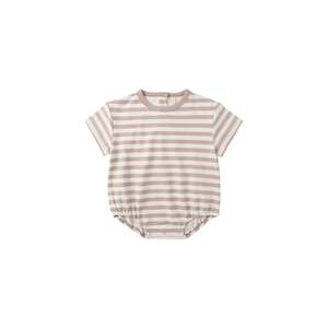 Quincy Mae: Relaxed SS Bubble Romper || Pink Stripe