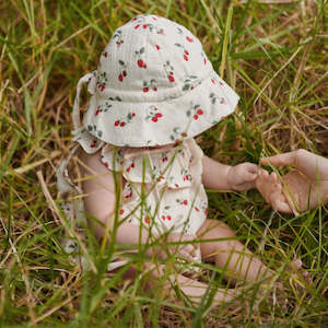 Nature Baby: Muslin sunhat -Strawberry blush