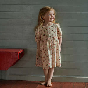 Nature Baby: Albertine dress muslin - Strawberry blush