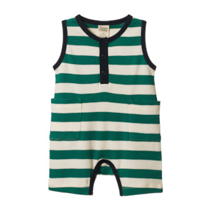 Camper Suit- Peppermint Navy Stripe