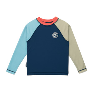Boys: Long Sleeve Rash Vest - Ocean Colour Block