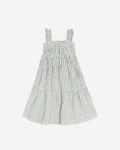 Girls: Josie Dress || Eucalyptus Gingham