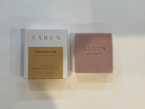 Sabun Botanical Soaps Bath Body Care: Face + Body bar - Geranium