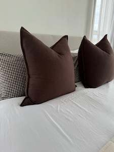 Gingham Organic Cotton Pillowcase Pair - Cocoa