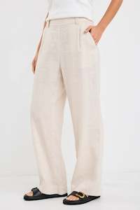 Pants 1: Bestow Pumice Linen Elastic Back Wide Leg Pants