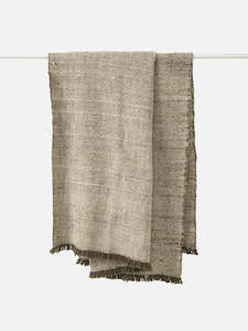 Throws: Hutt Wool Throw - Ivy/Natural