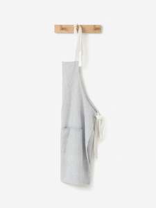 Gift Box Goodies: Stripe Washed Cotton Apron - Grey
