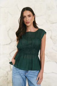 Womenswear: Context Forest Ramie Relaxed Sleeveless Top