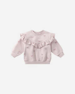 Ruffle Sweatshirt - Lilac bows