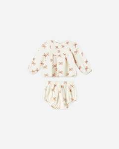 All Baby Child: Sophia top + bloomer set - Ruby bows