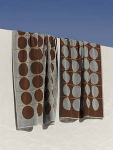 For Your Home: Abacus Beach Towel - Mist/Paprika