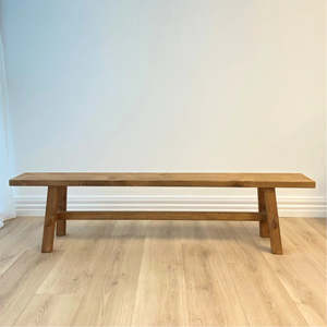 Reclaimed Wood Long Bench, Natural
