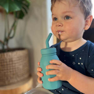 Subo: Melii Silicone Milk Bottle - Luxe Blue