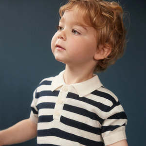 Stevie Polo - NAVY BOLD STRIPE