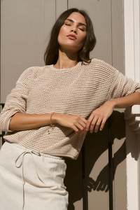 All Tops: Dawn String Crochet Knit Jumper