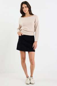 Womenswear: Valid Black Cord Mini Skirt