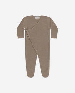 All Baby Child: Wrap Knit Footie || Heathered Mocha