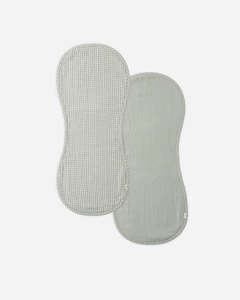 Quincy Mae: Burp Cloth, 2 Pack Sage Gingham, Sage