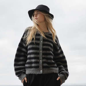 All: Alpaca Blend Cardigan - Graphite stripe