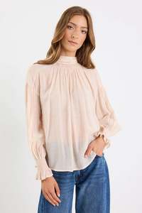Adapt Vanilla Shirred LS Top