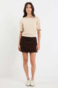 Womenswear: Valid Chocolate Cord Mini Skirt