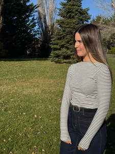 Marlow top - Black/White stripe