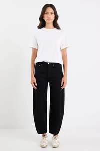 Womenswear: Graduate Jet Black Stretch Barrel Jeans