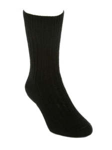Possum Merino Casual Rib Socks - Black