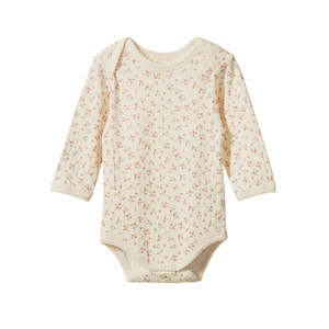 Pointelle Long Sleeve Bodysuit - Dandelion Print